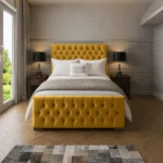 Florida Upholstered Bed - Mustard