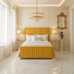Elizabeth Panel Bed - Mustard