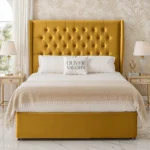 Wing Chesterfield Divan Bed - Mustard