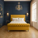 Luxury Sleigh Bed - Mustard