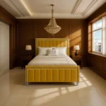 Hilton Panel Bed - Mustard