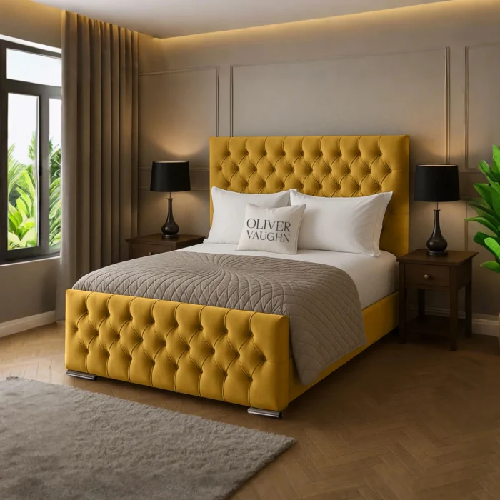Florida Upholstered Bed - Mustard - Image 2