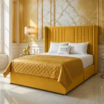 Wing Panel Divan Bed - Mustard - Image 2