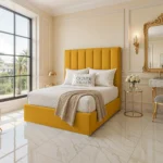 Panel Upholstered Bed - Mustard - Image 2