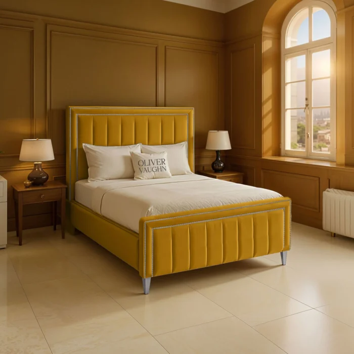 Hilton Panel Bed - Mustard - Image 2