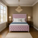 Sofia Chrome Bed - Pink