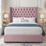Luxury Wing Chesterfield Divan Bed - Pink