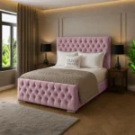 Florida Upholstered Bed - Pink - Image 2