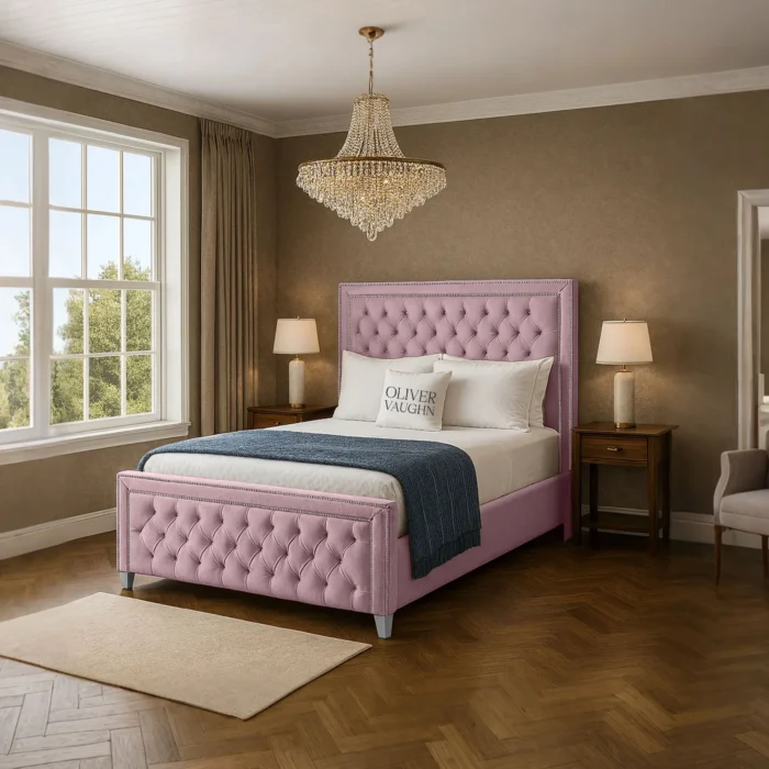 Sofia Chrome Bed - Pink - Image 2