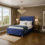 Sofia Chrome Bed - Royal-Blue - Image 2