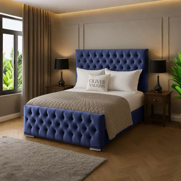 Florida Upholstered Bed - Royal-Blue - Image 2