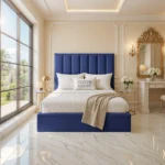 Panel Upholstered Bed - Royal-Blue