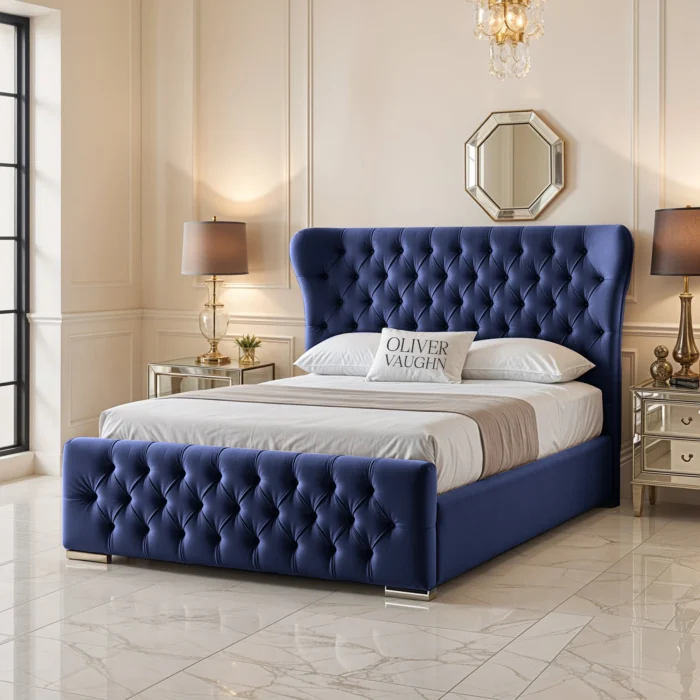 Oxford Wing Bed - Royal-Blue - Image 2