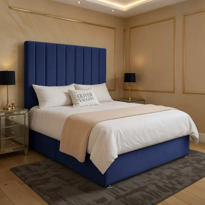Panel Divan Bed - Royal-Blue - Image 2