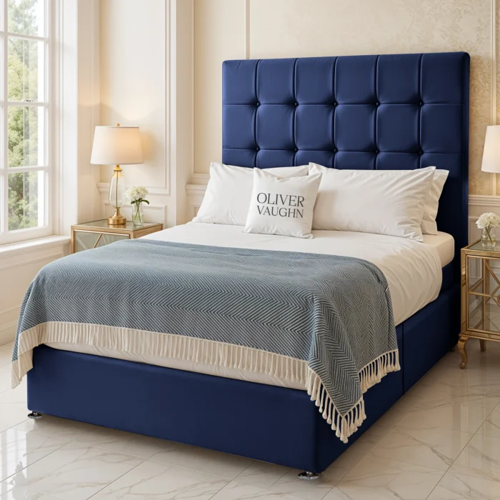 Cube Divan Bed - Royal-Blue - Image 2