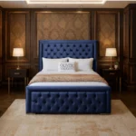 Hilton Chesterfield Bed - Royal-Blue