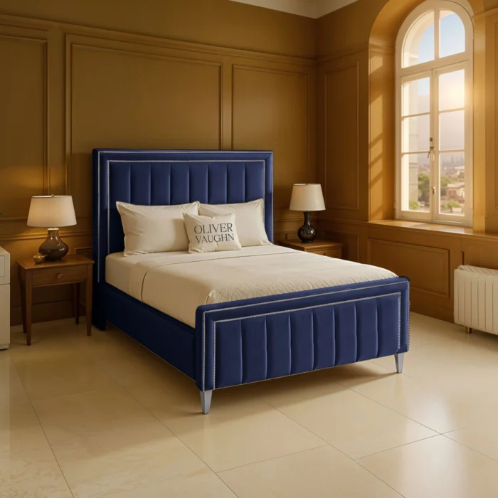 Hilton Panel Bed - Royal-Blue - Image 2