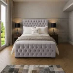 Florida Upholstered Bed - Silver