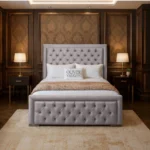 Hilton Chesterfield Bed - Silver