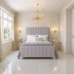 Elise Panel Bed - Silver