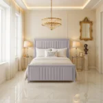 Elizabeth Panel Bed - Silver