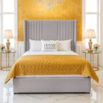 Wing Panel Divan Bed - Silver