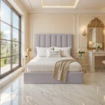 Panel Upholstered Bed - Silver