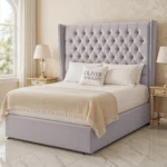 Wing Chesterfield Divan Bed - Silver - Image 2