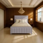 Hilton Panel Bed - Silver
