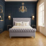 Luxury Sleigh Bed - Silver