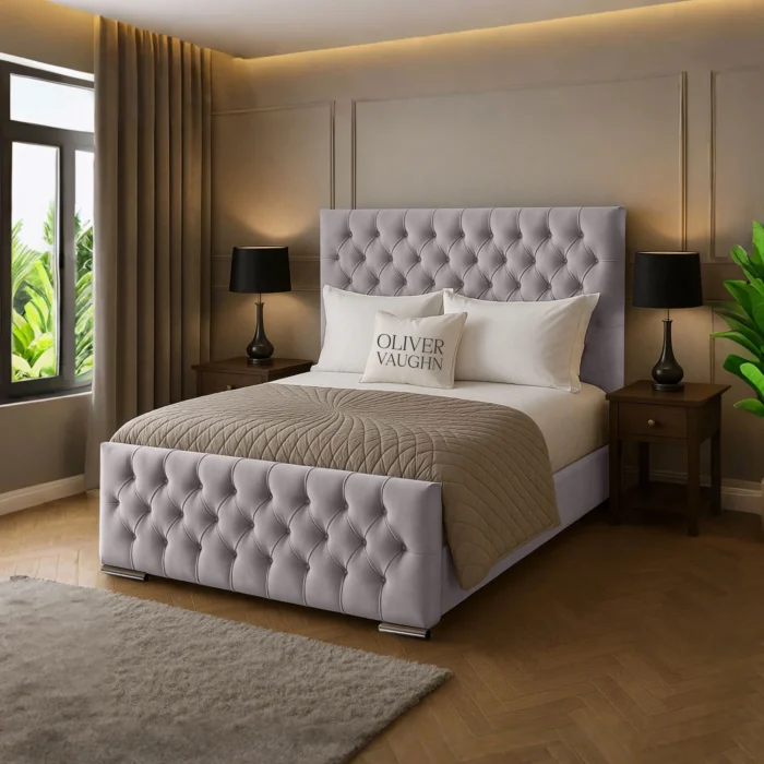 Florida Upholstered Bed - Silver - Image 2
