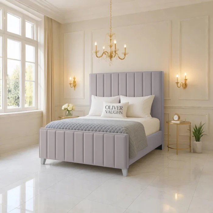 Elise Panel Bed - Silver - Image 2