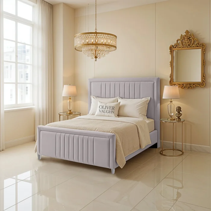 Elizabeth Panel Bed - Silver - Image 2