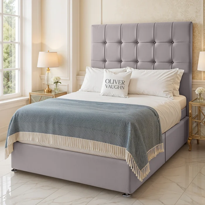 Cube Divan Bed - Silver - Image 2