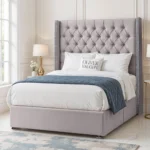 Luxury Wing Chesterfield Divan Bed - Silver - Image 2