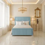 Elizabeth Panel Bed - Sky