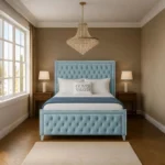 Sofia Chrome Bed - Sky