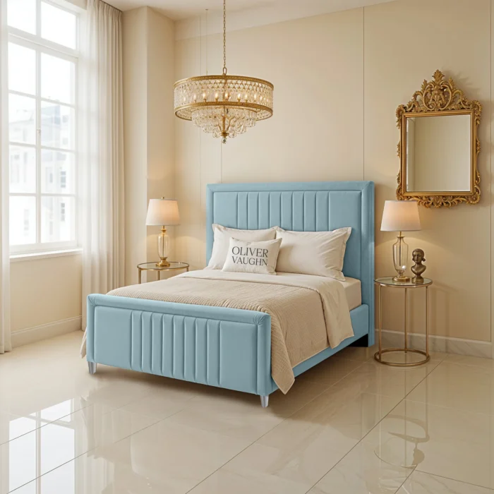Elizabeth Panel Bed - Sky - Image 2