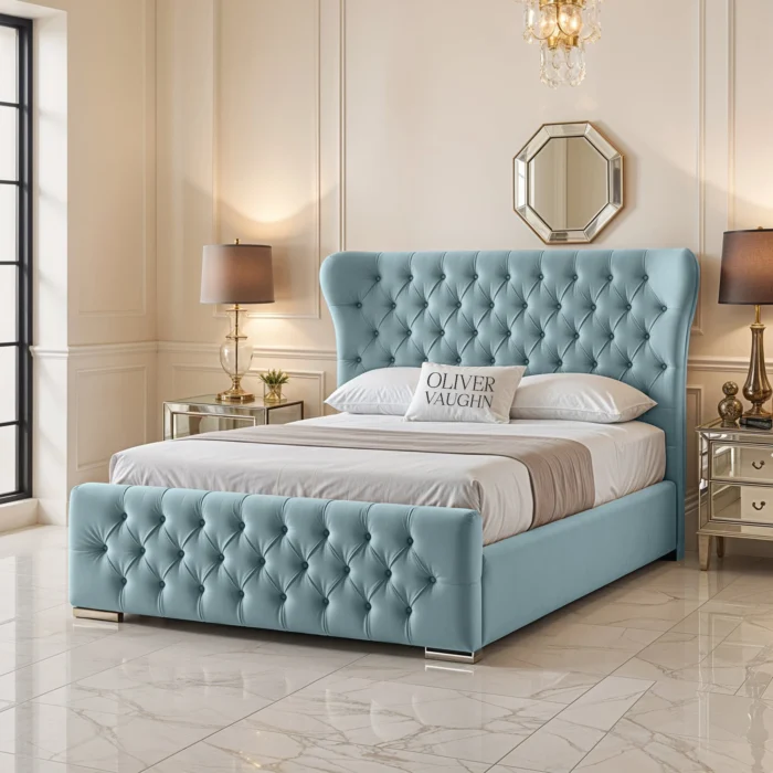 Oxford Wing Bed - Sky - Image 2