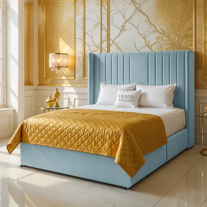 Wing Panel Divan Bed - Sky - Image 2