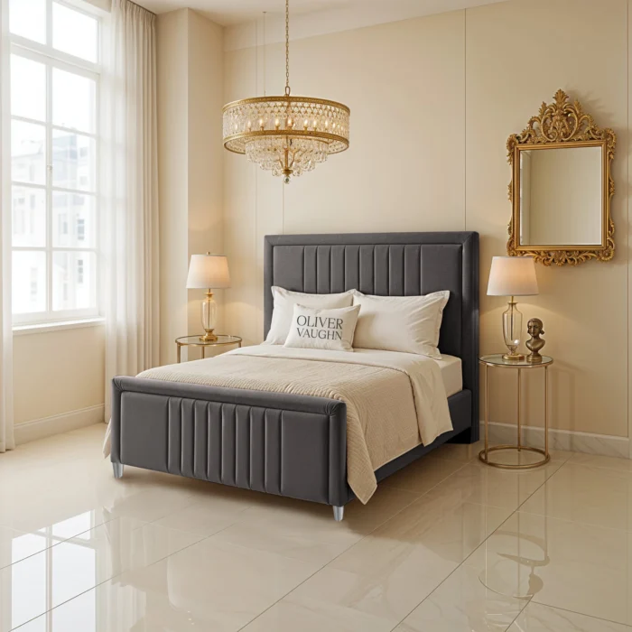 Elizabeth Panel Bed - Steel - Image 2