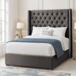 Luxury Wing Chesterfield Divan Bed - Steel - Image 2