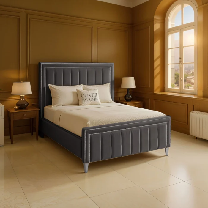Hilton Panel Bed - Steel - Image 2