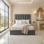 Panel Upholstered Bed - Steel