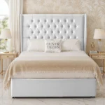 Wing Chesterfield Divan Bed - White