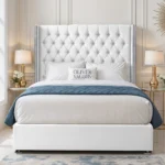 Luxury Wing Chesterfield Divan Bed - White