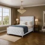Sofia Chrome Bed - White - Image 2