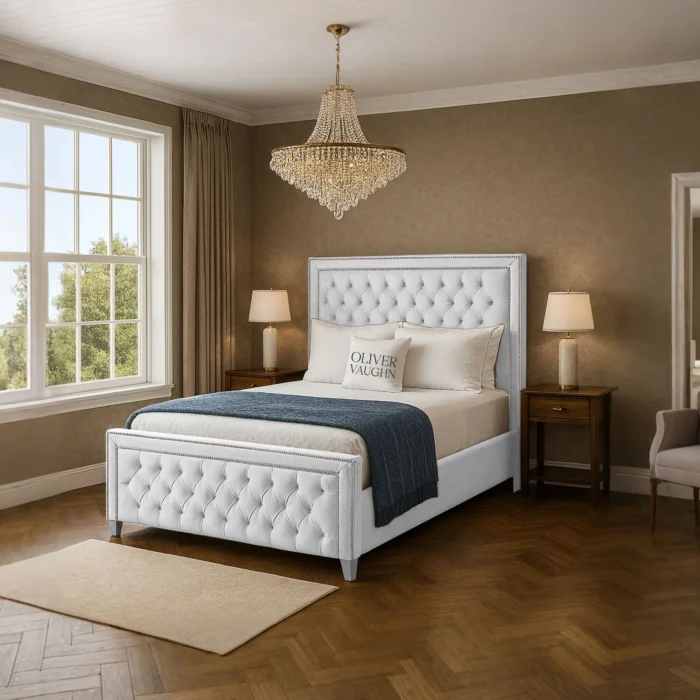 Sofia Chrome Bed - White - Image 2