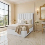 Panel Upholstered Bed - White - Image 2