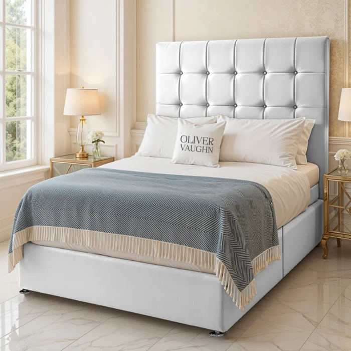 Cube Divan Bed - White - Image 2